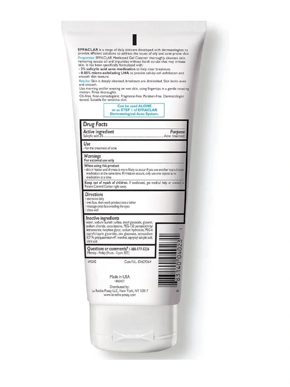 La Roche-Posay Effaclar Medicated Gel Cleanser - White